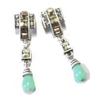 a pair of chalcedony drop earrings